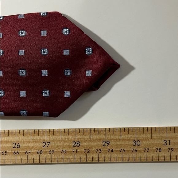 Ermenegildo Zegna Burgundy red and blue tie - 100% silk Italy Made - 59cm Length - Picture 4 of 8
